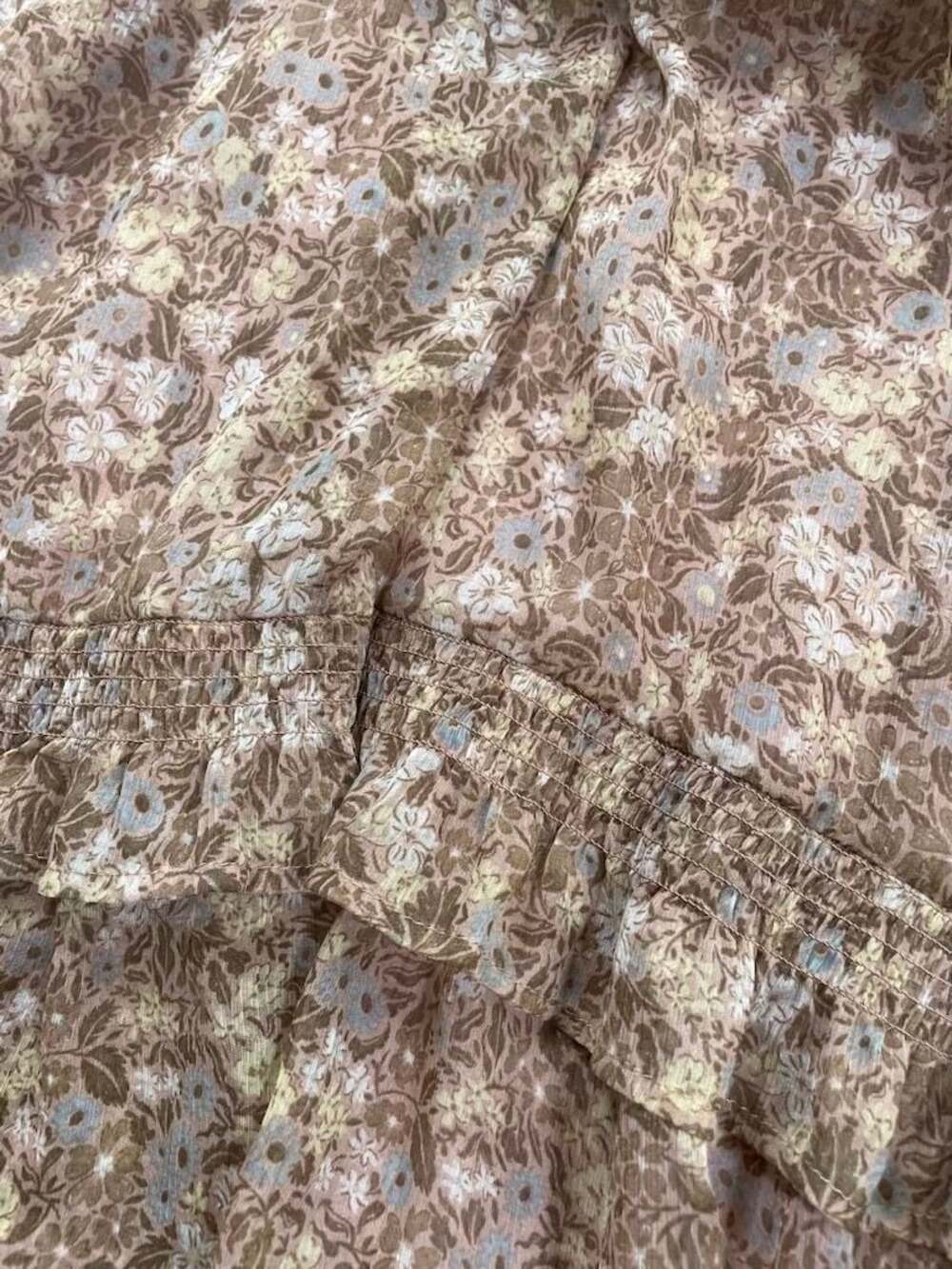 Noralee Floral Tiered Maxi Dress Small Long Sleeve Lined Romantic Boho Pink - Picture 9 of 13
